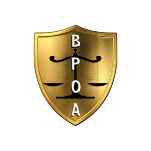 gold shield with BPOA in white letters.
